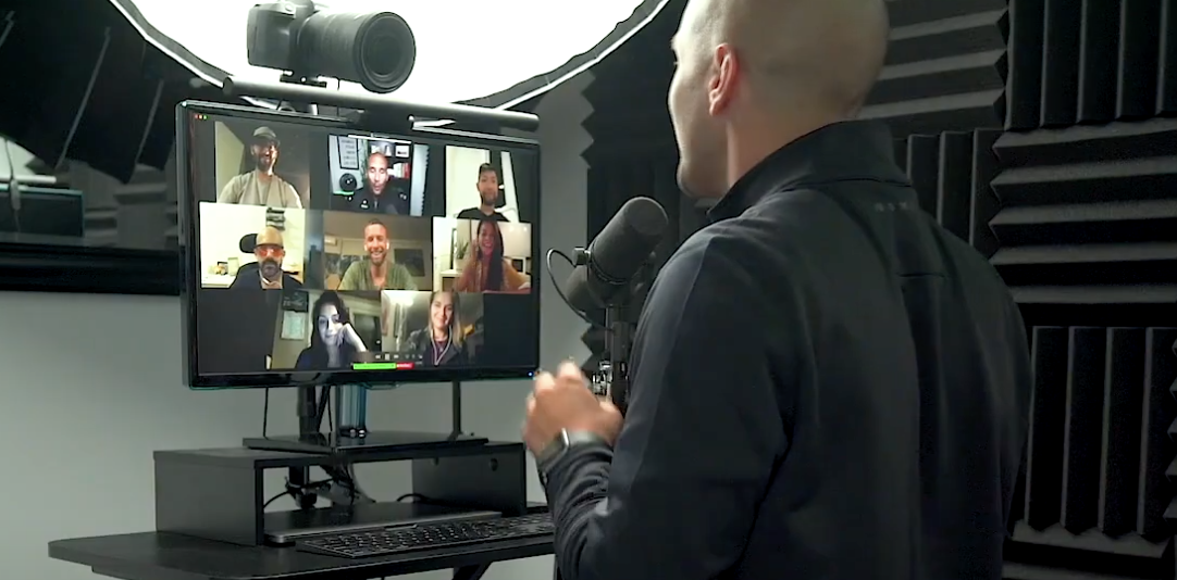Adrian presenting to a group on a live video call